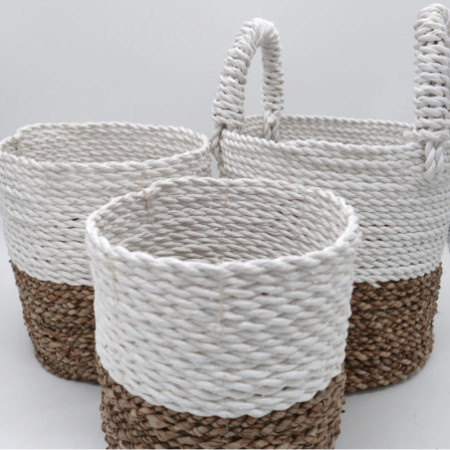 Ensemble de paniers en jonc de mer - Blanc naturel