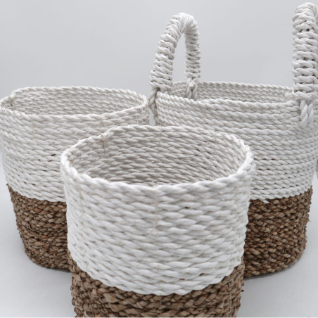 Ensemble de paniers en jonc de mer - Blanc naturel