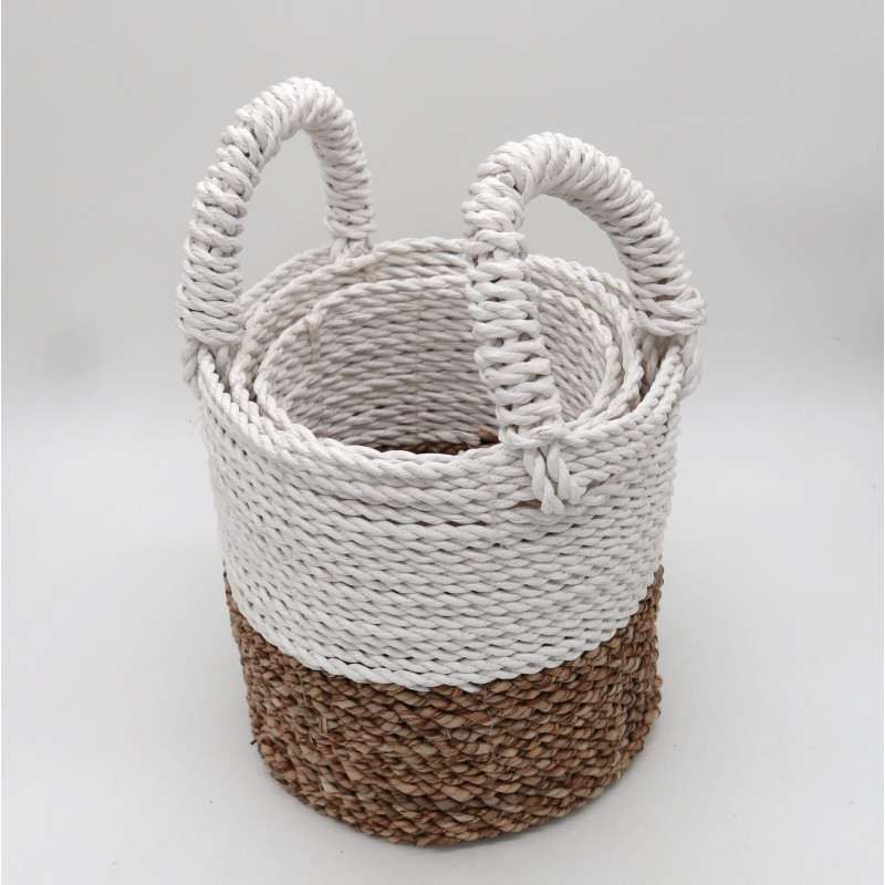 Ensemble de paniers en jonc de mer - Blanc naturel