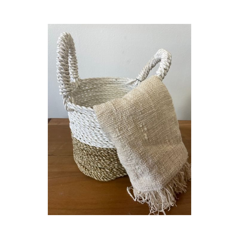 Ensemble de paniers en jonc de mer - Blanc naturel