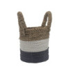 Ensemble de paniers en jonc de mer - Gris foncé / Blanc / Naturel