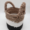 Ensemble de paniers en jonc de mer - Gris foncé / Blanc / Naturel