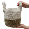 Ensemble de paniers en jonc de mer - Gris / Naturel / Blanc