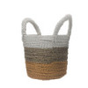 Ensemble de paniers en jonc de mer - Orange / Naturel / Blanc