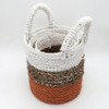 Ensemble de paniers en jonc de mer - Orange / Naturel / Blanc