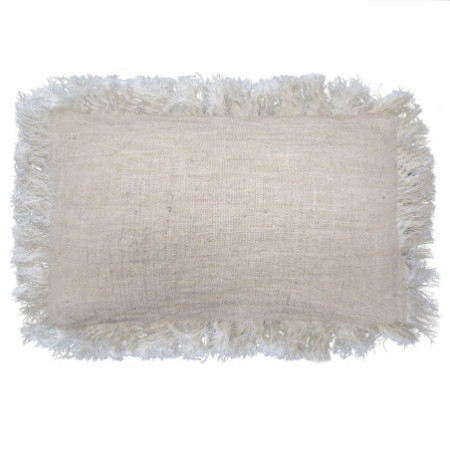 1x Coussin en lin 30x50cm avec franges
