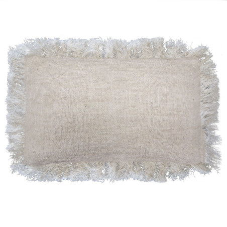 1x Coussin en lin 30x50cm avec franges