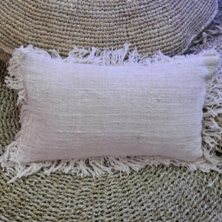 1x Coussin en lin 30x50cm avec franges