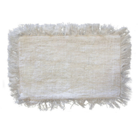 1x Coussin en lin 30x50cm avec franges