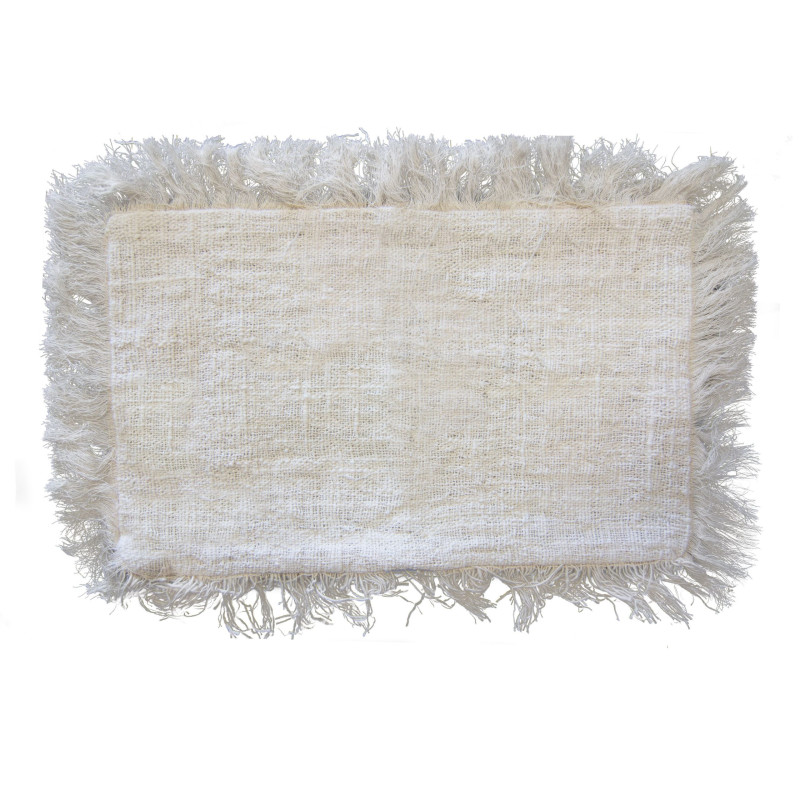 1x Coussin en lin 30x50cm avec franges