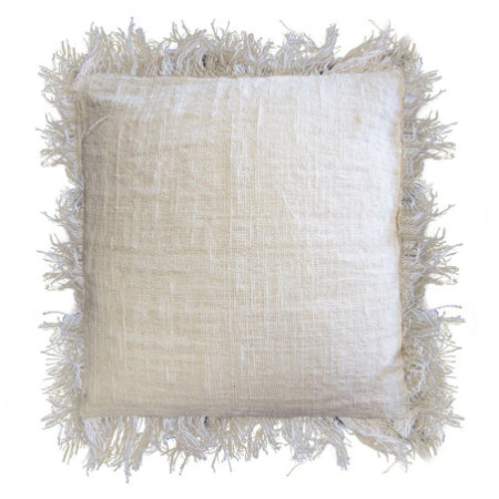 1x Coussin en Lin 60 x 60 Polos à Franges