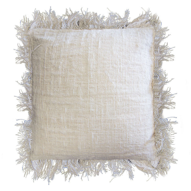 1x Coussin en Lin 60 x 60 Polos à Franges