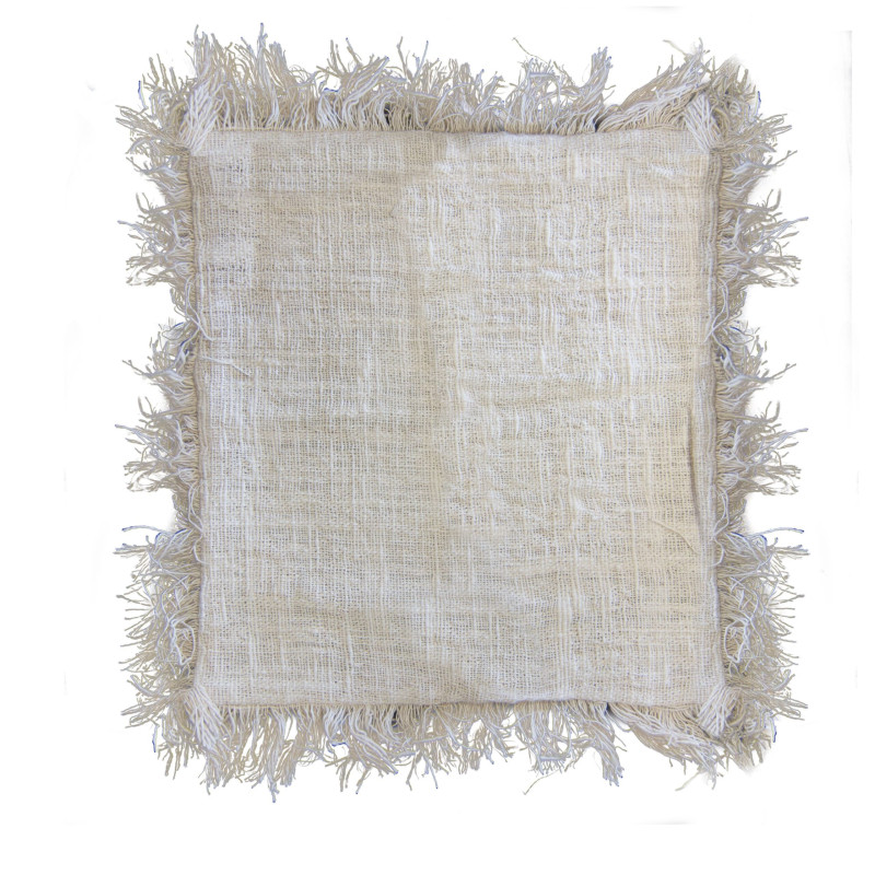 1x Coussin en Lin 60 x 60 Polos à Franges