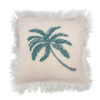 1x Coussin en lin 45 x 45 Palmier à franges