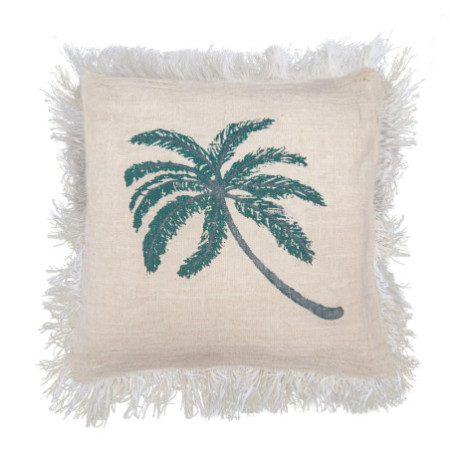 1x Coussin en lin 60 x 60 Palmier