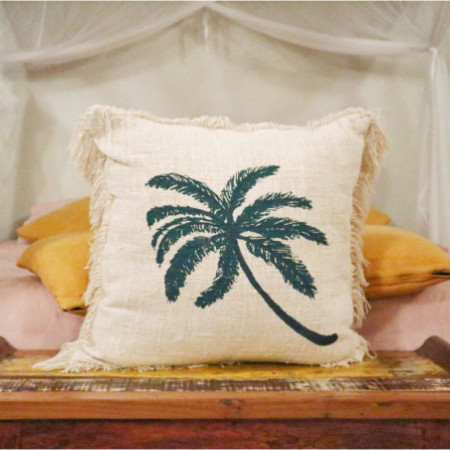 1x Coussin en lin 60 x 60 Palmier