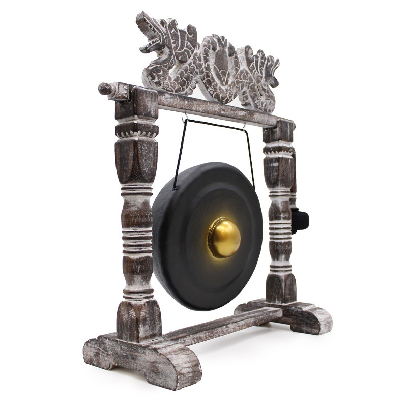 Petit Gong de guérison sur support - 25 cm - Noir