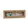 Sachet de blé lavande de luxe dans un coffret cadeau - Papillons et roses