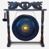 Grand Gong sur Pied Antique Marron - 80cm - Noir