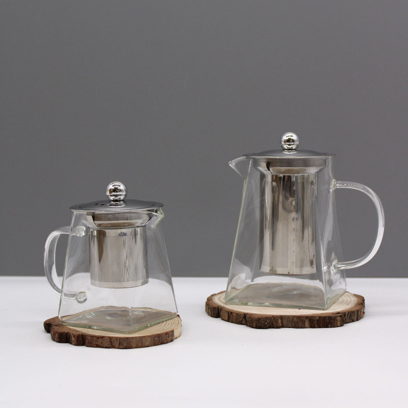 Théière à infuseur en verre - Forme tour - 350 ml