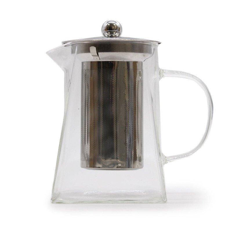 Théière à infuseur en verre - Forme tour - 750 ml