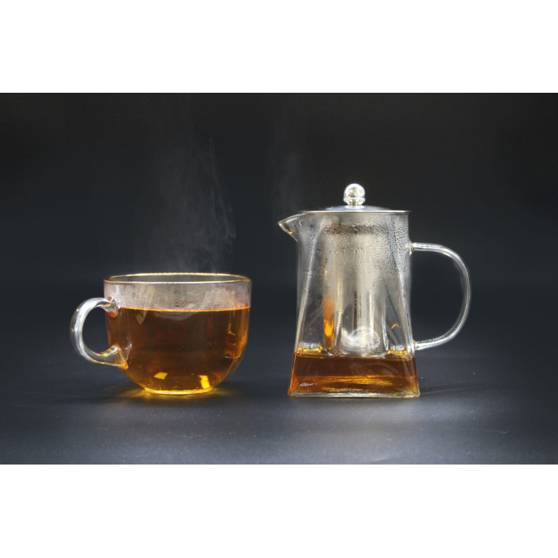 Théière à infuseur en verre - Forme tour - 750 ml