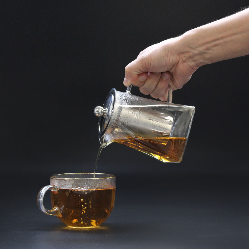Théière à infuseur en verre - Forme tour - 750 ml