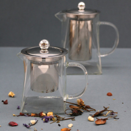 Théière à infuseur en verre - Forme tour - 750 ml