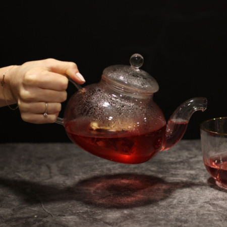 Théière à infuseur en verre - Perle ronde - 800 ml