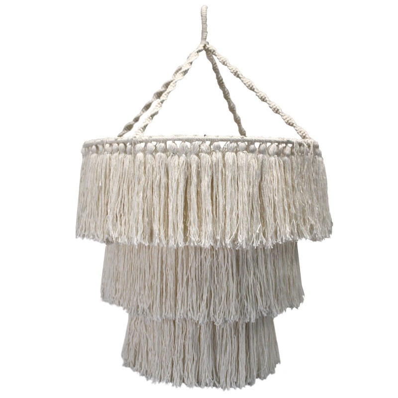 Lustre doux en macramé - Naturel