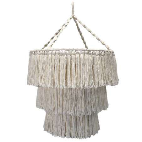 Lustre doux en macramé - Naturel