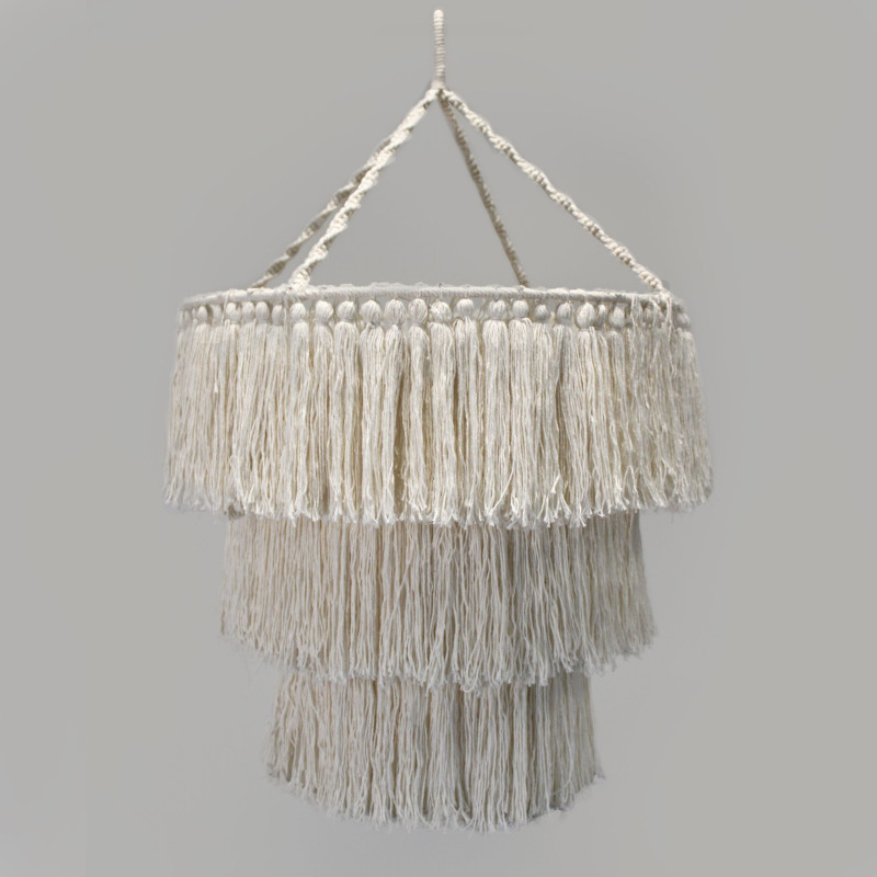 Lustre doux en macramé - Naturel