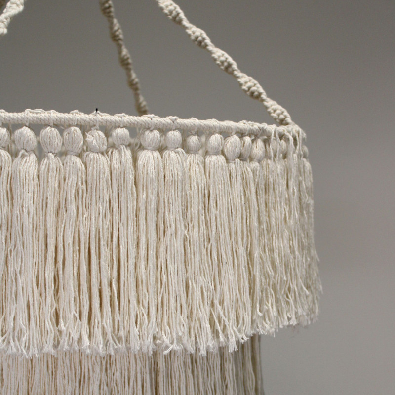 Lustre doux en macramé - Naturel