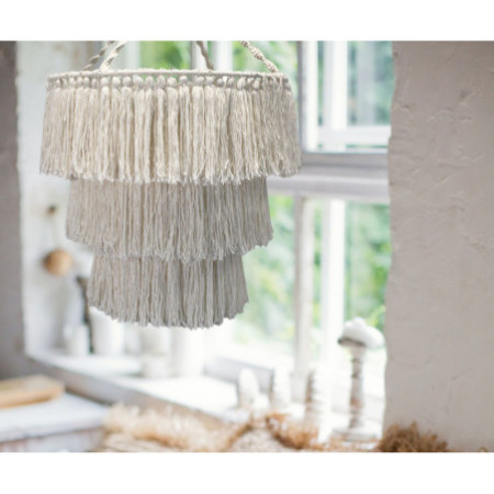 Lustre doux en macramé - Naturel