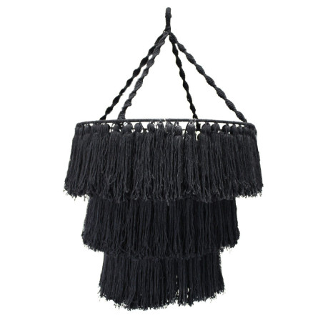 Lustre doux en macramé - Noir