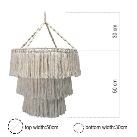 Lustre doux en macramé - Noir