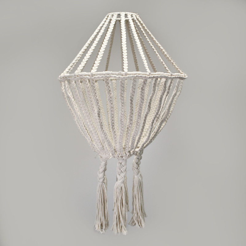Grand lustre en macramé - Naturel