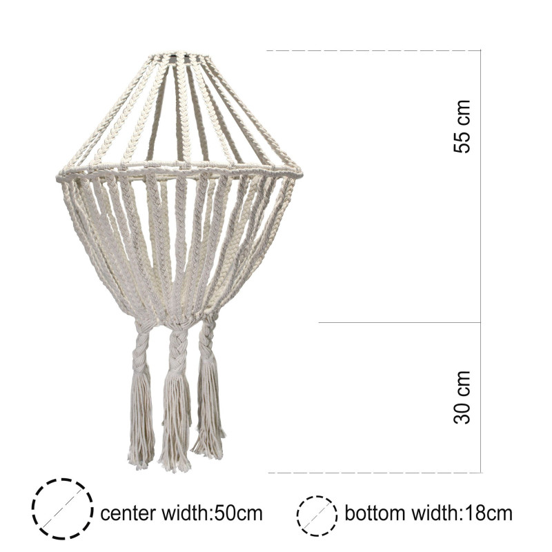Grand lustre en macramé - Naturel