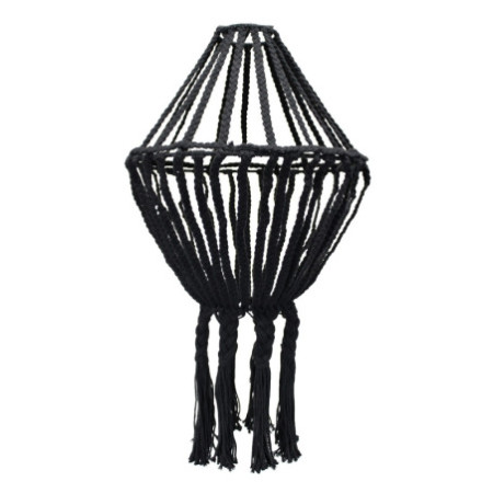 Grand lustre en macramé - Noir
