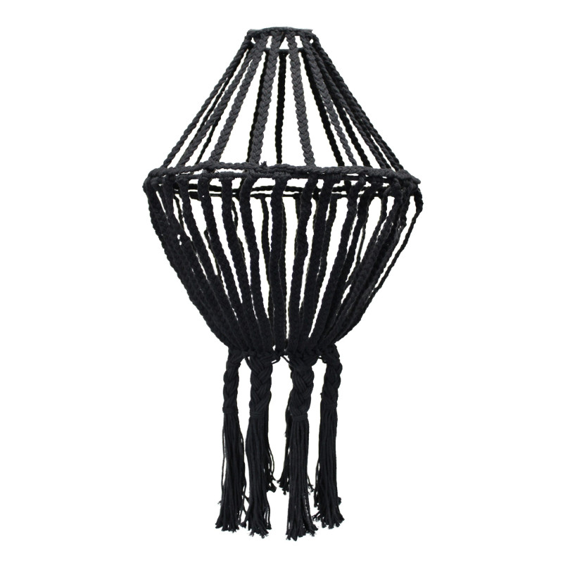 Grand lustre en macramé - Noir