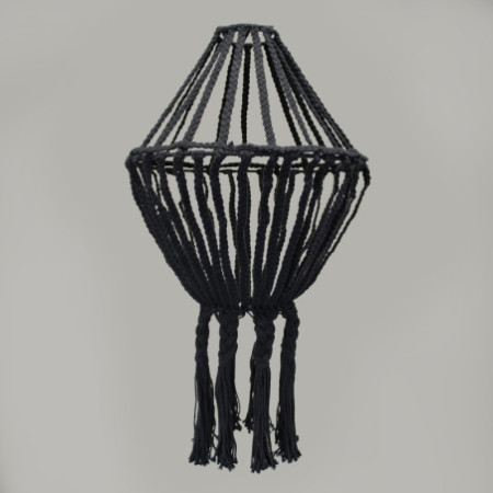 Grand lustre en macramé - Noir