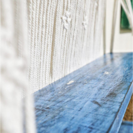 Étagères suspendues en macramé naturel - Bleu