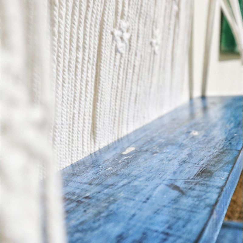 Étagères suspendues en macramé naturel - Bleu