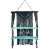 Étagères suspendues en macramé noir - Turquoise