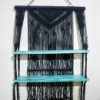 Étagères suspendues en macramé noir - Turquoise