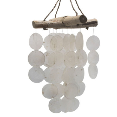 Carillon en croix en perles et bois flotté