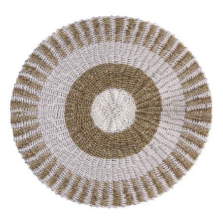 Jonc rond blanc et beige - Soleil - 1 m