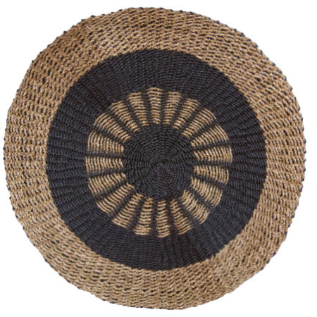 Herbier marin rond noir et feu - Soleil intérieur - 1 m