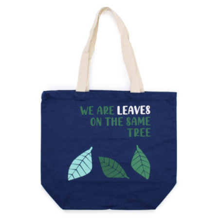 Sac en coton imprimé - We are Leaves - Bleu