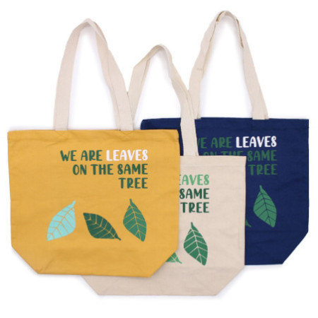 Sac en coton imprimé - We are Leaves - Naturel